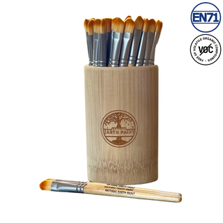 Bamboo Cup with 30 Brushes