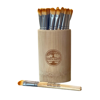 Bamboo Cup with 30 Brushes